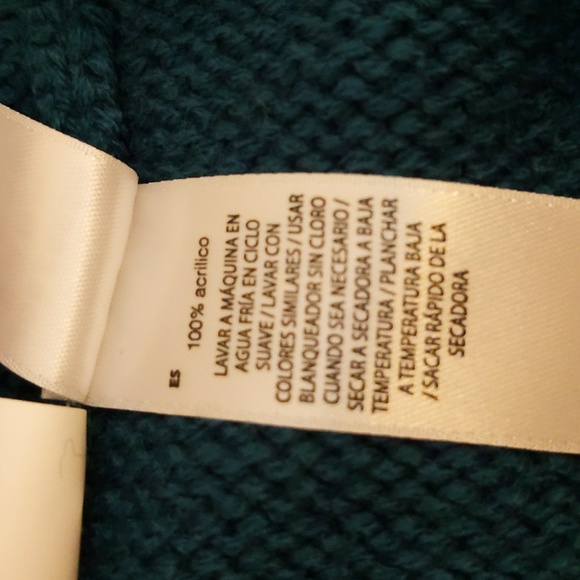 Joe Fresh| NWT Blue Long Sleeve Turtleneck Sweater With Side Slits Acrylic - Picture 13 of 13